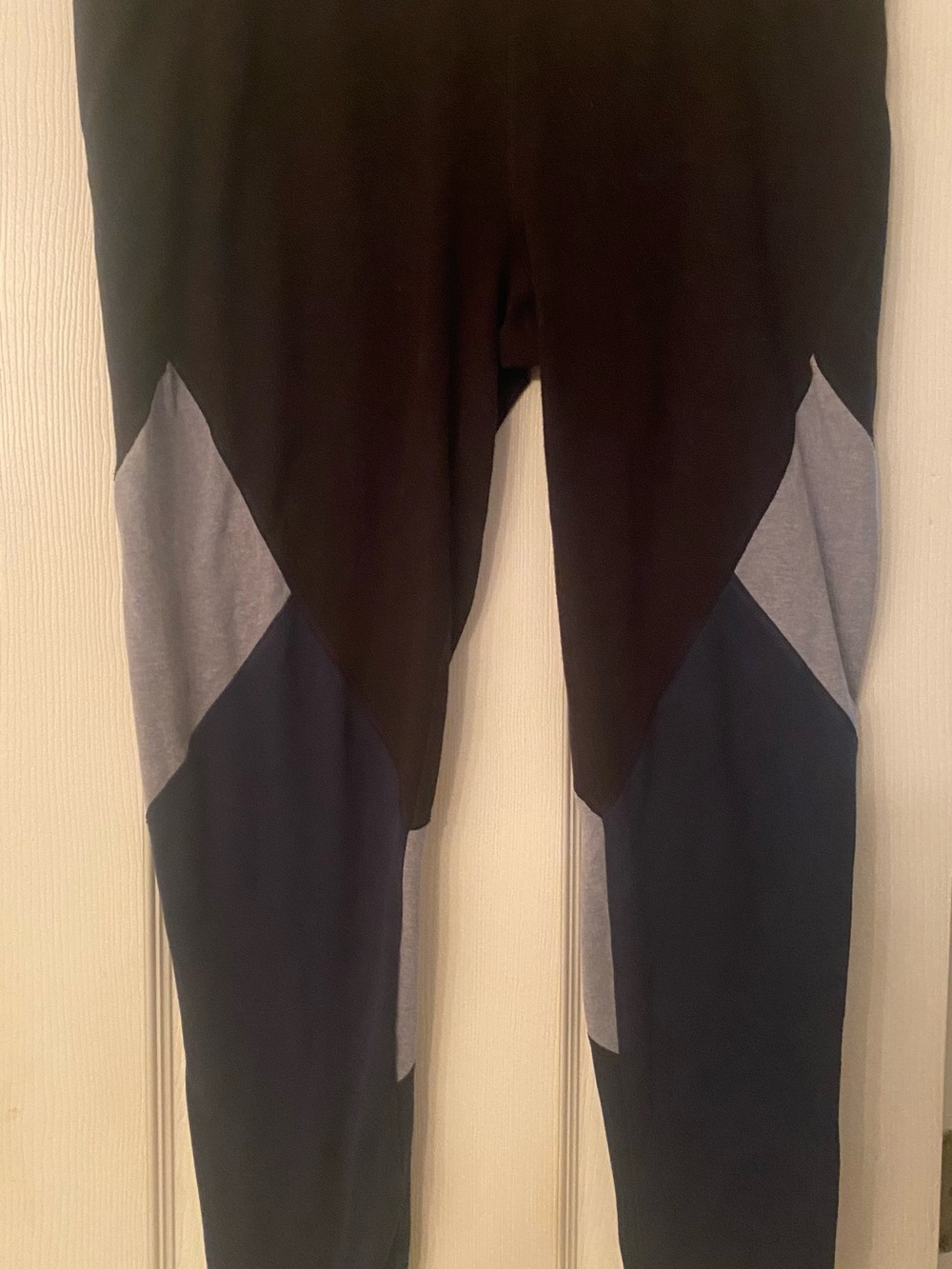 Colorblock High-Rise Track Joggers — Black, Gray & Navy